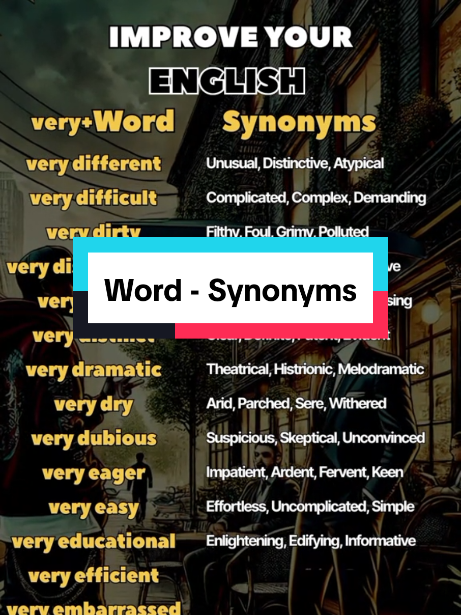 Don't use Very. Word - Synonyms.  #englishtips #synonyms #learn_english #synonyms  #englishwords 