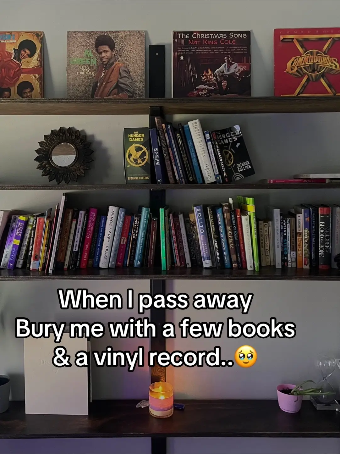 My mom loved books and music. I remember her taking us to the bookstore as kids. When she passed I didn’t have time to grab everything I wanted so I grabbed what I could. The rest of her records are on the wall in my office. I’ve been keeping them safe for her 🥹💞