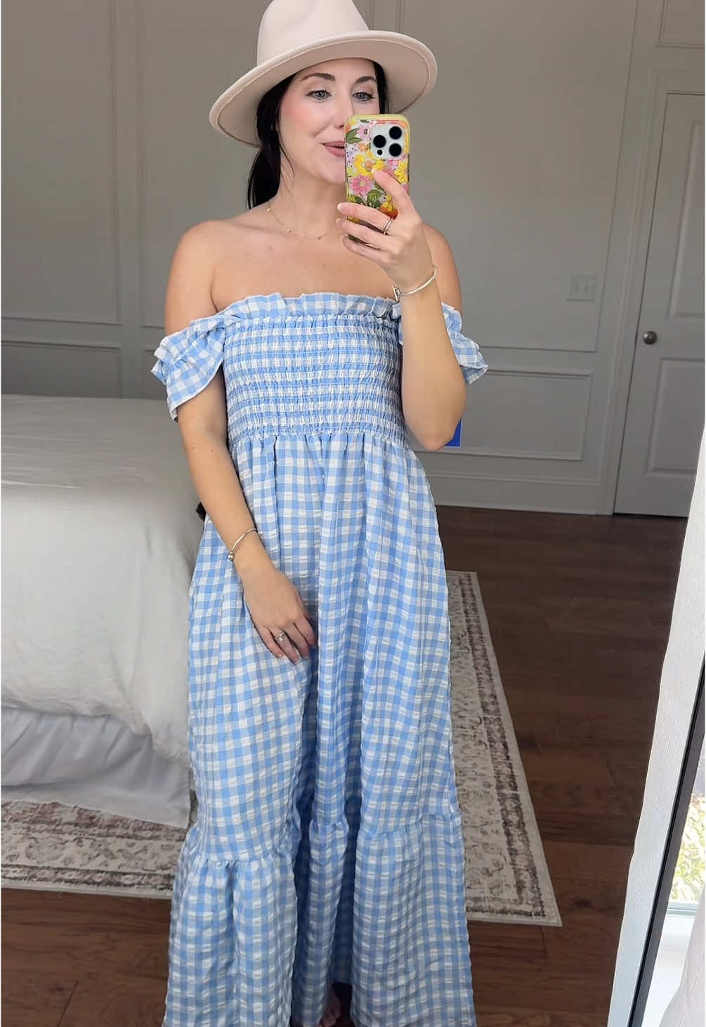 Such a beautiful easy causal but cute outfit! Short girl friendly! 5’3 131 in a size small! I’ve purchased this dress in two colors I love it so much. #TikTokFashion #springdress #summerdresses #summeroutfit #churchfit #tiktokshopdress #trendingdress #foryoupagе #ginghamdress #easterdress #springfashion2025 #momfashion 