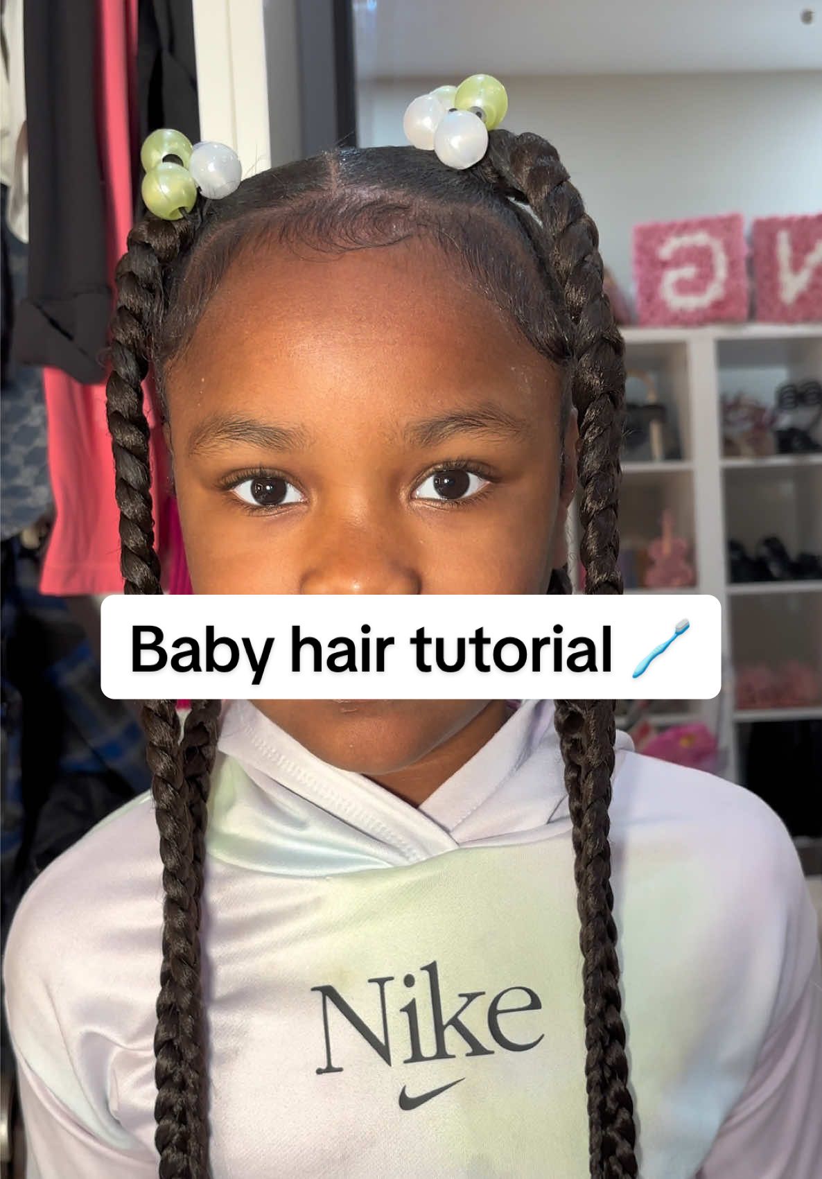 Finished results 😍 quick & easy protective style  #fyp #foryou #babyhairtutorial #kidshairstyles #protectivestyles #kidsbraids 