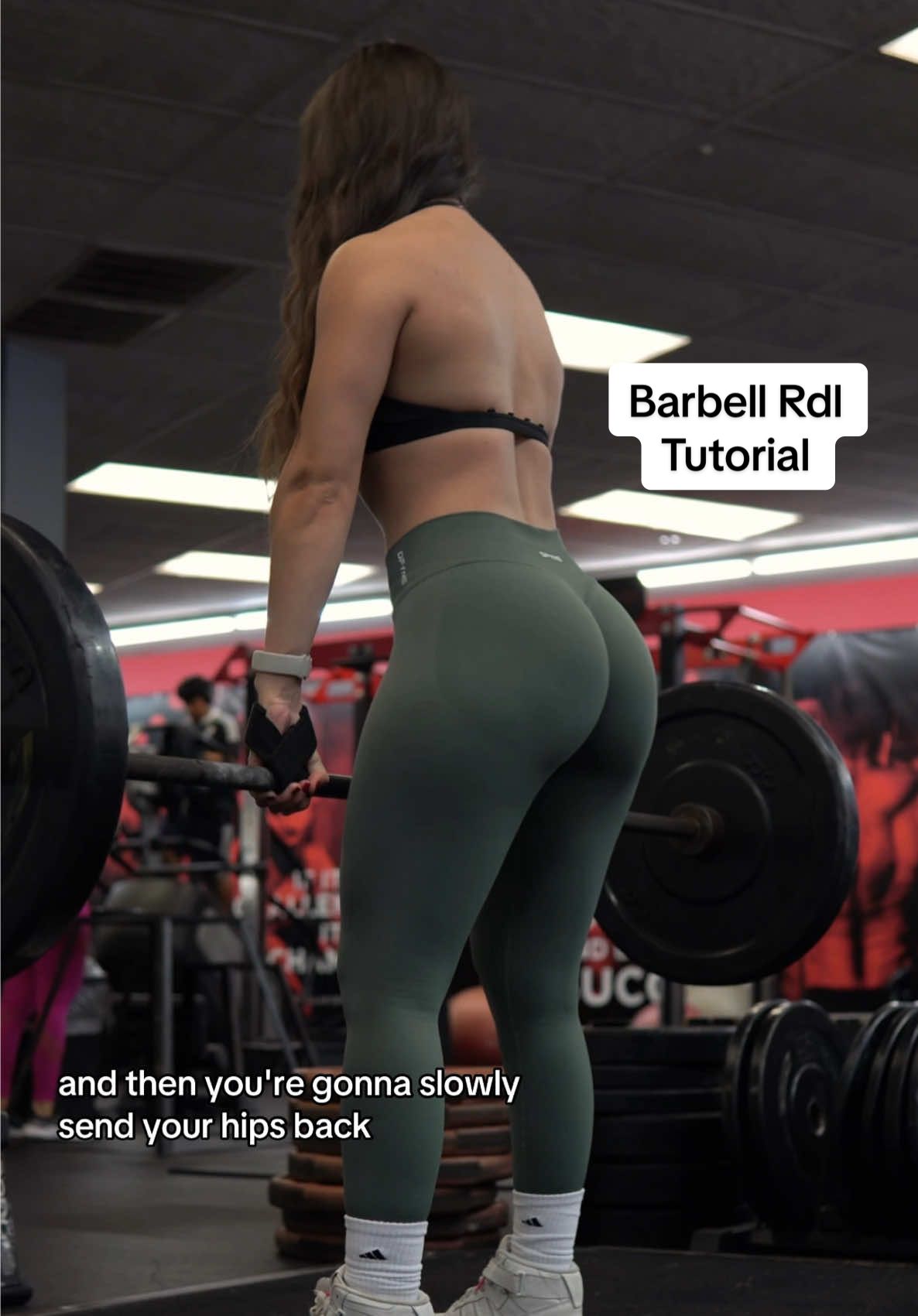 Replying to @wolfxmotherr How to Perform Rdl’s and Feel Your Glutes More 🏋🏼‍♀️🍑 This exercise targets your glutes & hamstrings! Cues to remember & look out for: ❌ Don’t arch your lower back ✅ Brace your core so your lower back is straight before starting the movement ❌ Don’t have the bar far from your legs ✅ Put the bar against your legs, as if they’re permanently glued—this keeps you in your range of motion which prevents lower back pain  ❌ Don’t bring the bar too far down. It will cause your back to not be straight which means you’re going out of your range of motion = lower back pain ✅ Stop the bar a few inches below your knee. 2-3 inches #rdls #rdl #barbellrdl 