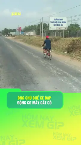 ÔNG CHÚ CHẾ XE ĐẠP ĐỘNG CƠ MÁY CẮT CỎ #homnayxemgi #tintuc #xahoi #tinhaymoingay 