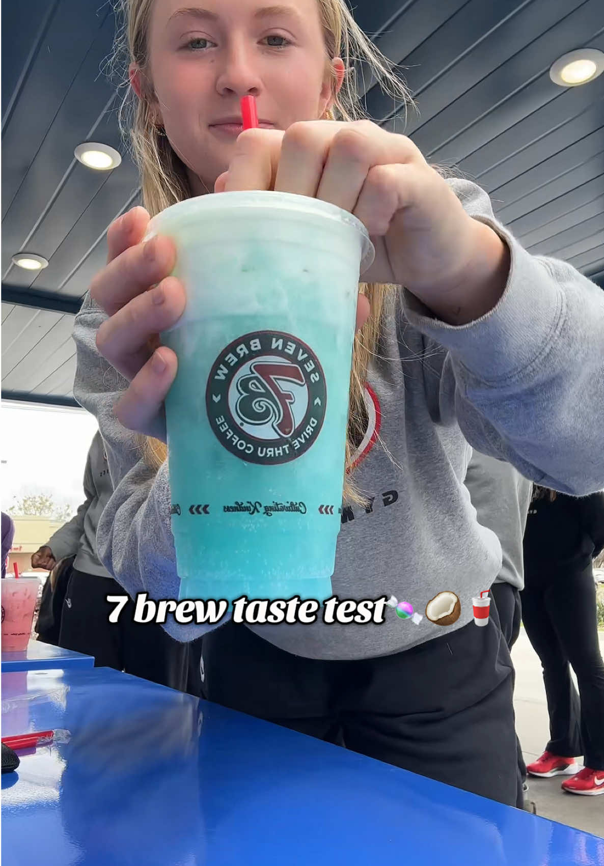 BACK AT 7 BREW!! Taste testing 3 new drinks! Cotton candy is my new FAV🙌🏼 #7brew #7brewcoffee #7breworder #inspo #review #tastetest #viral #energydrinks #lsu #meetday #fyp #drinktok #trending #yummy #slay 