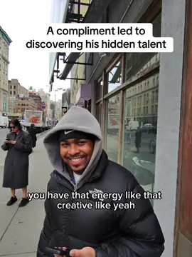 A compliment led to discovering his hidden talent @Geniee  #fyp #pov #social #confidence #positivity #socialskills #hopecore #positivevibes #design 