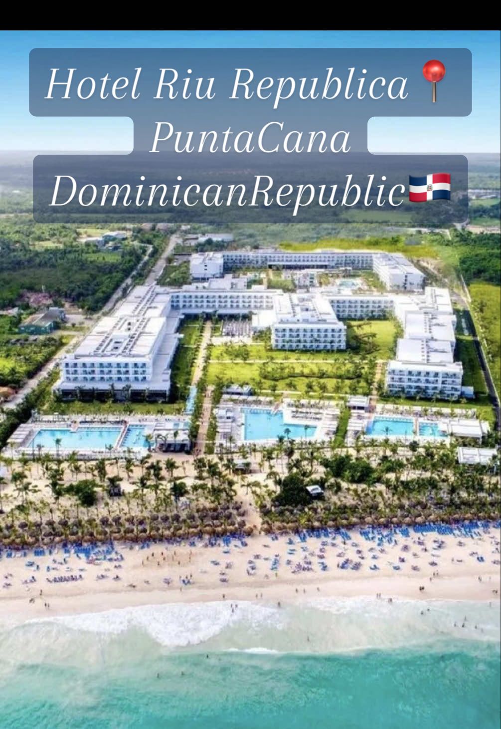 ✈️🇩🇴📍Hotel Riu Republica is a luxurious adults-only, all-inclusive resort located on the stunning Arena Gorda Beach in Punta Cana, Dominican Republic. This five-star resort is known for its vibrant party atmosphere, multiple pools, and direct beachfront access, making it a popular choice for couples, groups, and friends looking for a fun getaway. Features & Amenities: 	•	Eight swimming pools, some with swim-up bars and water slides 	•	24-hour all-inclusive service with premium drinks and snacks 	•	Nine restaurants serving a variety of cuisines, including Italian, Asian, and steakhouse options 	•	Several bars and lounges, including a 24-hour sports bar 	•	RIU Party events with live DJs and themed parties 	•	Modern rooms with minibars, liquor dispensers, and balconies or terraces 	•	Renova Spa offering massages, facials, and relaxation treatments 	•	Fitness center and water sports, including kayaking and snorkeling 	•	Exciting nightlife with daily entertainment, shows, and a nightclub Ideal For: ✔ Party lovers & social travelers ✔ Beach & pool enthusiasts ✔ Adults looking for an all-inclusive escape Things to Know: 	•	The resort has an energetic vibe, great for those who enjoy music and social events. 	•	Located about 30 minutes from Punta Cana International Airport (PUJ). 	•	No children allowed, as it’s an adults-only resort. #RiuRepublica #PuntaCana #AllInclusive #AdultsOnly #CaribbeanGetaway #BeachResort #TravelGoals #DominicanRepublic #LuxuryTravel #vacationmode #travel #tik_tok #dominican #fyp #follow #puntacana #island #adulting #dream #vacation #vibes #allinclusive #chill 