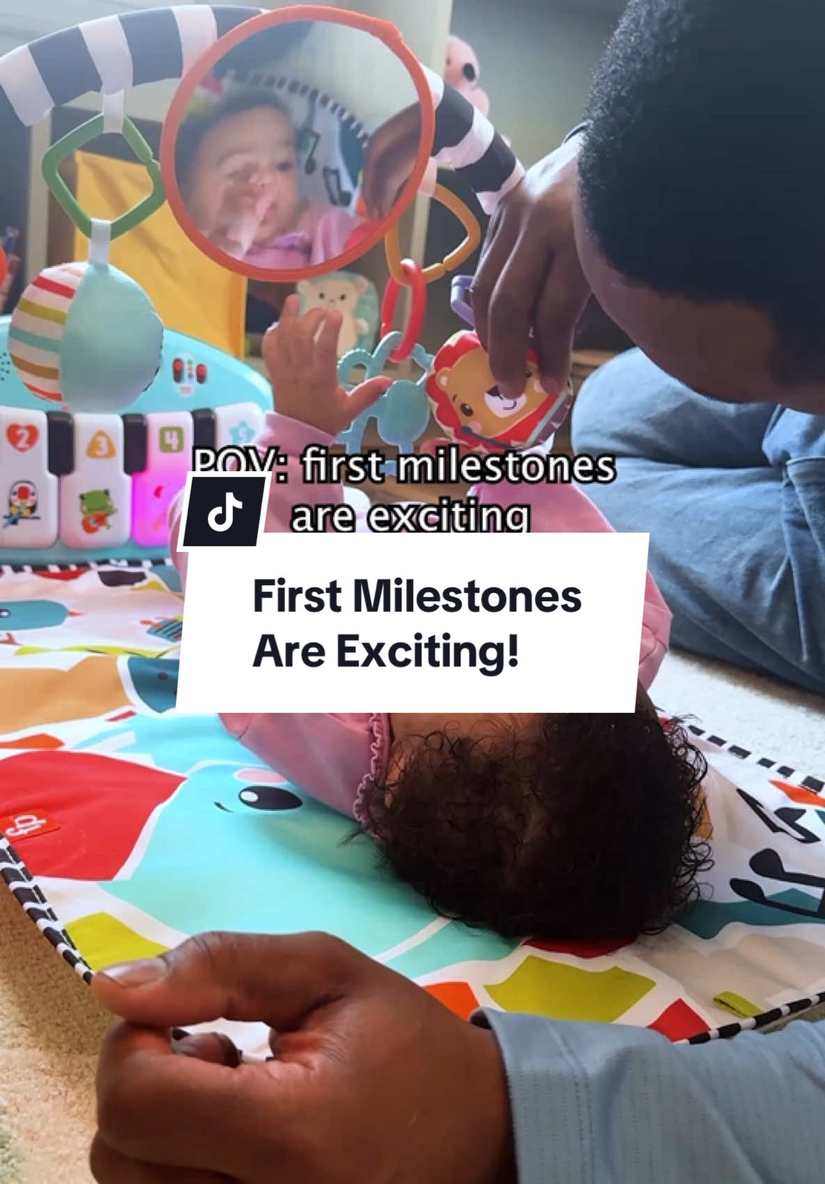 These viral baby must-haves? Worth the hype. ✔️ First milestones start here 😎 #fisherprice #childhoodstartshere