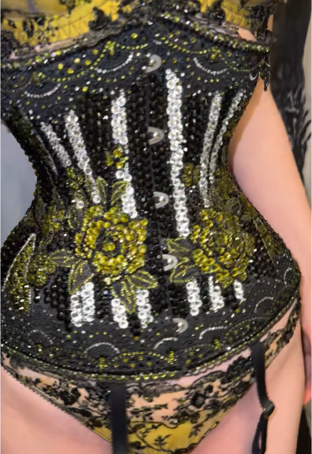 Sneak peek of the the @Dita Von Teese set and @What Katie Did corset I’ve rhinestoned and customized. #burlesquecostume 