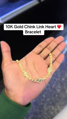 10K Gold Chink Link Heart ❤️ Bracelet 7.5” $649.99 #sale #texas #corpuschristi #foryoupage #losangeles #florida #ijazjewelers #california #gold #fyp #cctx #heart 