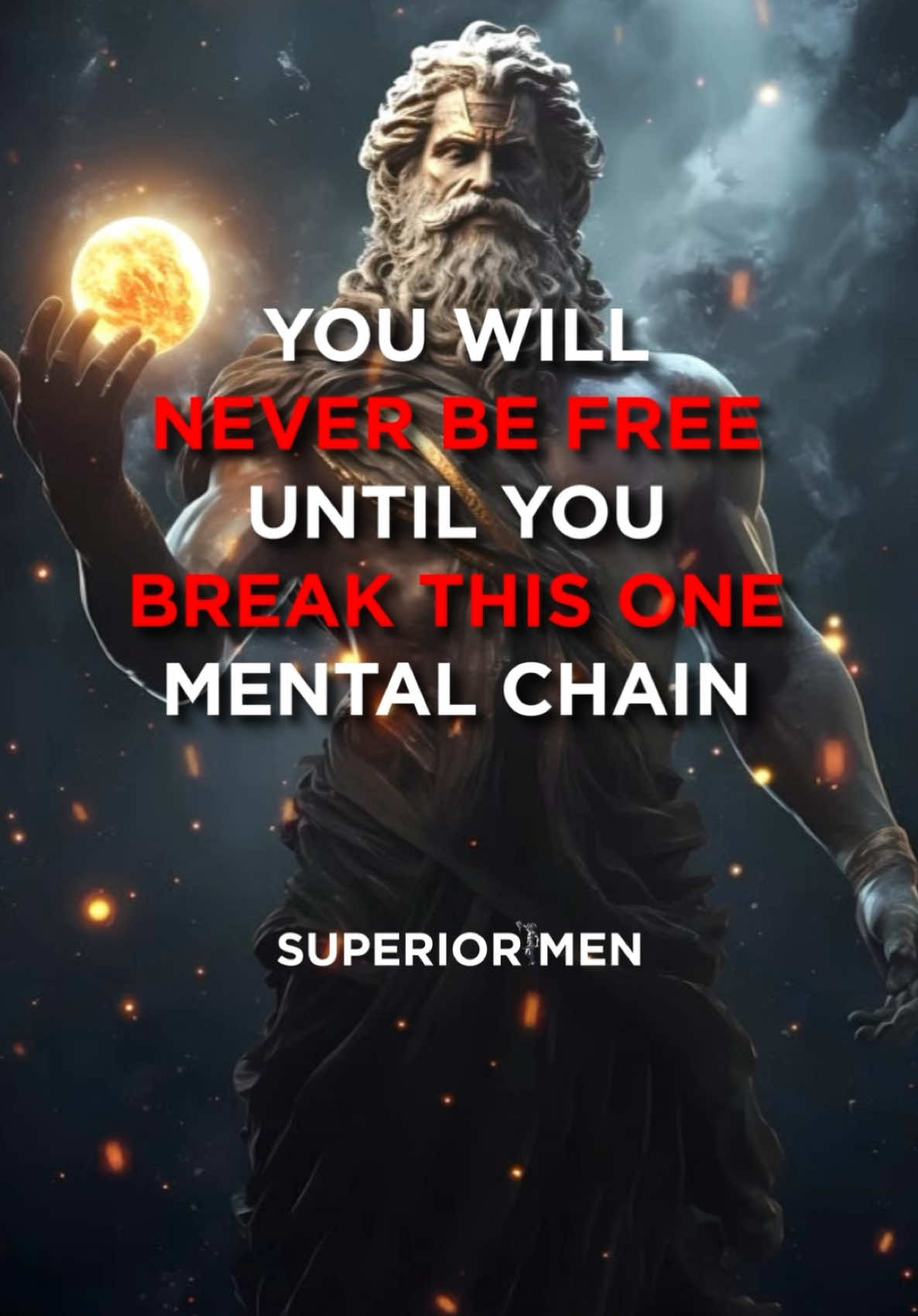 You will never be free until you break this one mental chain 🧠 ⛓️‍💥 #SelfImprovement #growthmindset #mindsetmotivation #motivationalquote #masculineenergy #masculinity #longervideos #superiormen 