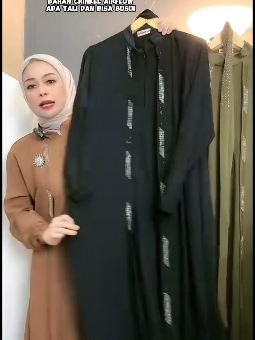 gamis kinara cantik bahan crinkel ada tali dan bisa busui#gamis #gamislebaran #gamiscantik #gamisabaya #abaya 