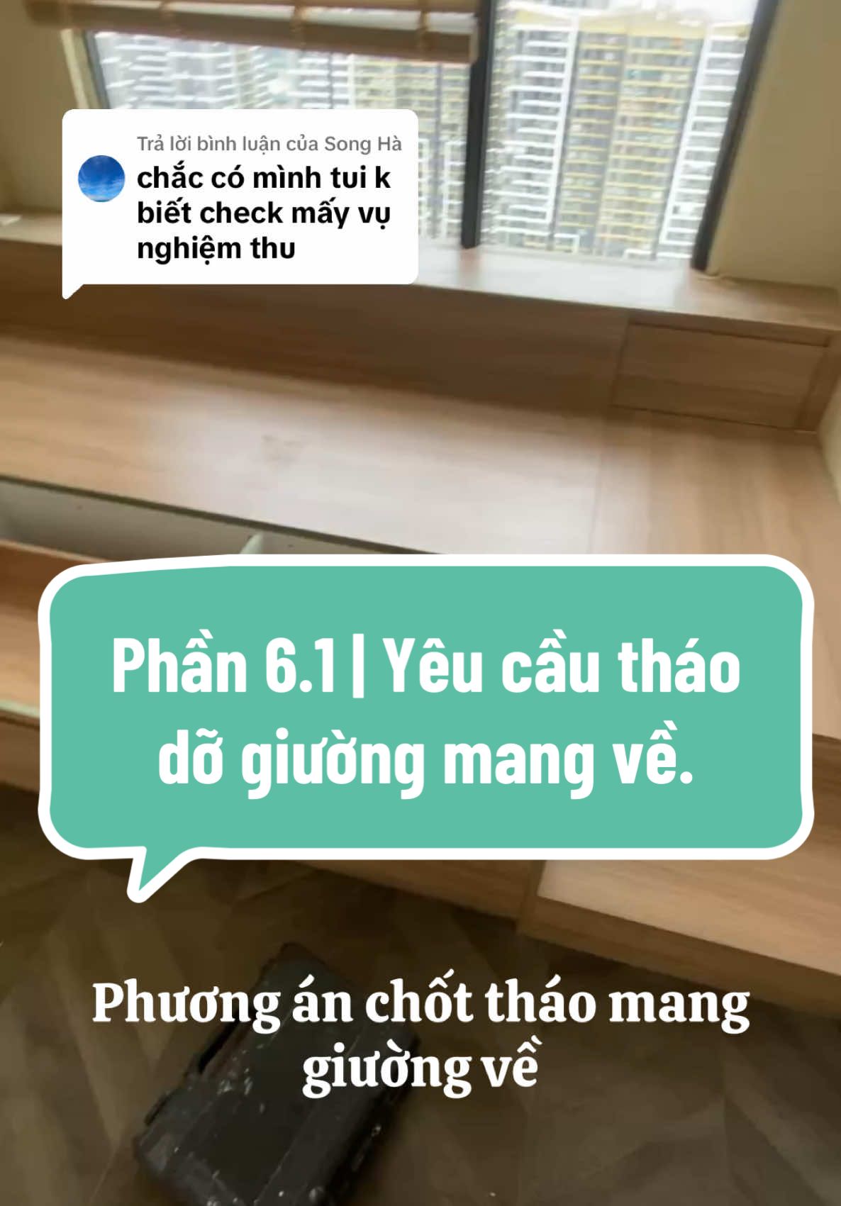 Trả lời @Song Hà Chủ nhà yêu cầu tháo mang về. #noithat #thicongnoithat #thietkenhadep #giuongngudep 