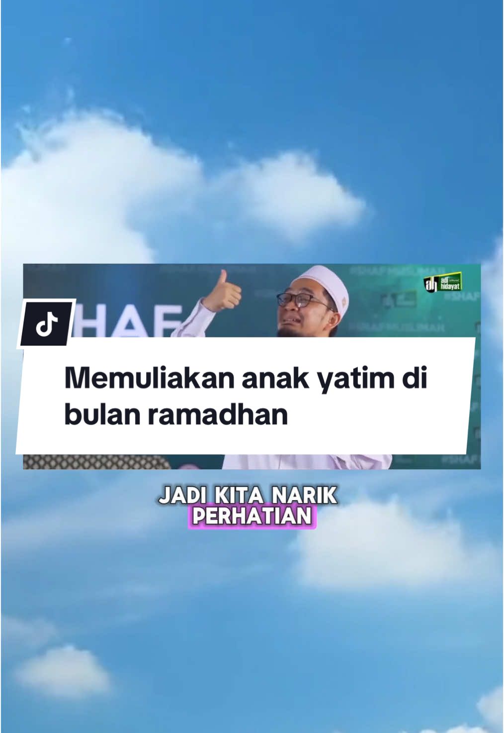Halo sahabat pose 👋🏻 Kemuliaan seorang hamba terletak pada bagaimana ia memuliakan anak yatim. 🤲✨   Dalam tausiyahnya,Ustadz Adi Hidayat mengingatkan betapa besar keutamaan menyantuni anak yatim, terlebih di bulan Ramadhan yang penuh berkah. Rasulullah ﷺ sendiri begitu mencintai dan menjanjikan kedekatan dengan mereka yang peduli terhadap anak yatim.   Mari jadikan momen Ramadhan ini lebih bermakna dengan berbagi kebahagiaan kepada mereka yang membutuhkan. 🌙💙   💌 Yuk, berikan donasi terbaikmu untuk anak yatim melalui Pondok Sedekah! Bersama, kita wujudkan senyuman dan harapan bagi mereka.   📌 Tunaikan melalui: BSI - 78 888 33239 an. Yayasan Pondok Sedekah  #RamadhanBerkah #SantunanAnakYatim #PondokSedekah #BerbagiItuIndah #UstadzAdiHidayat #pondoksedekah #pondoksedekahindonesia #RamadhanBerkah #BerbagiItuIndah #reminderpuasa 
