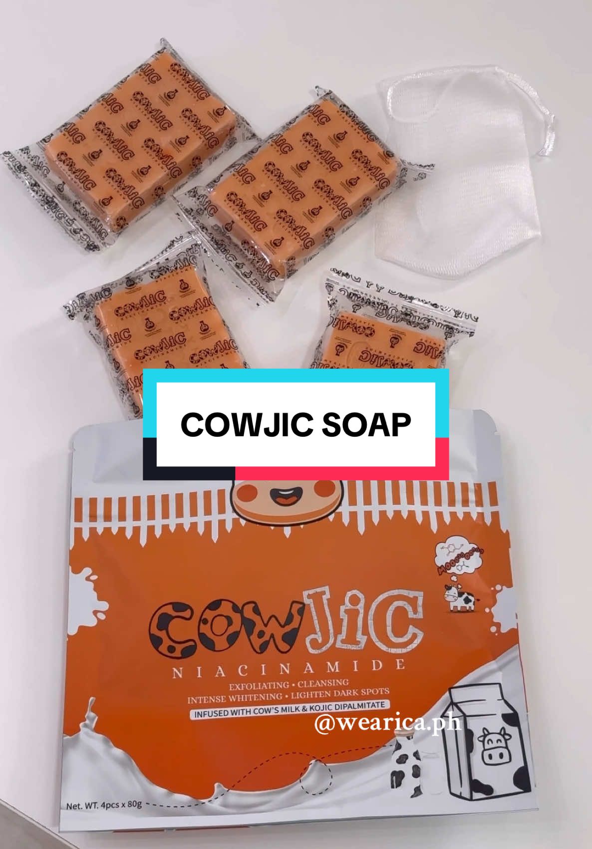 Kojic na walang hapdi may gatas pa kasama!! MOOra pa! 🧡🐮 #cowjic #soap #kojic 