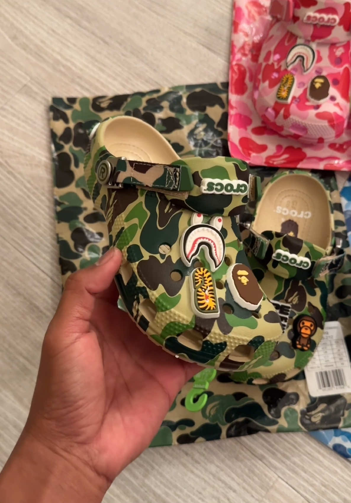 Bape crocs new release for kids ❤️‍🔥 #fyp #bape #bathingape #crocs #trending 