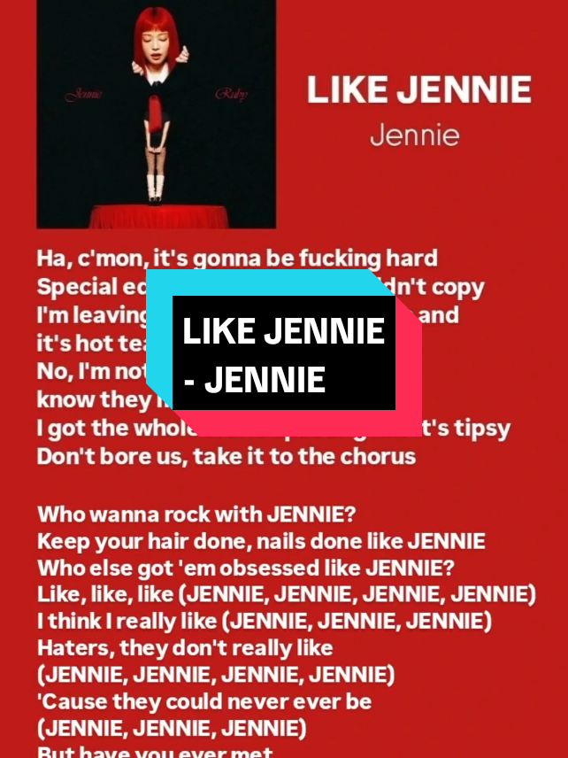 Like Jennie - JENNIE #likejennie #jennie #jennierubyjane #lyrics #lyricsvideo #songlyrics #fyp #jennielyrics #foryoupage 