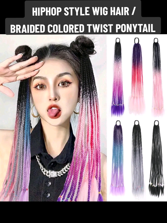 FASHION HIPHOP STYLE WIG HAIR ❤️ #braidedwig #wigs #hiphopstyle #hiphop #affiliatemarketing #affiliate #fyp #fypage #foryoupage #tiktokshop #shop #engagement #onsale #wighair #wigponytail #ponytail 
