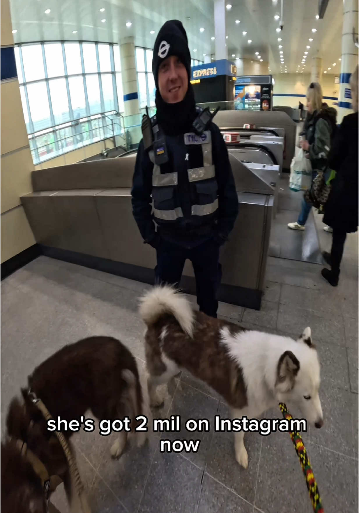 Interactions with my dogs!!  #husky #doglover #viral #fyp #dogs #london #tfl #foryoupage #trains 