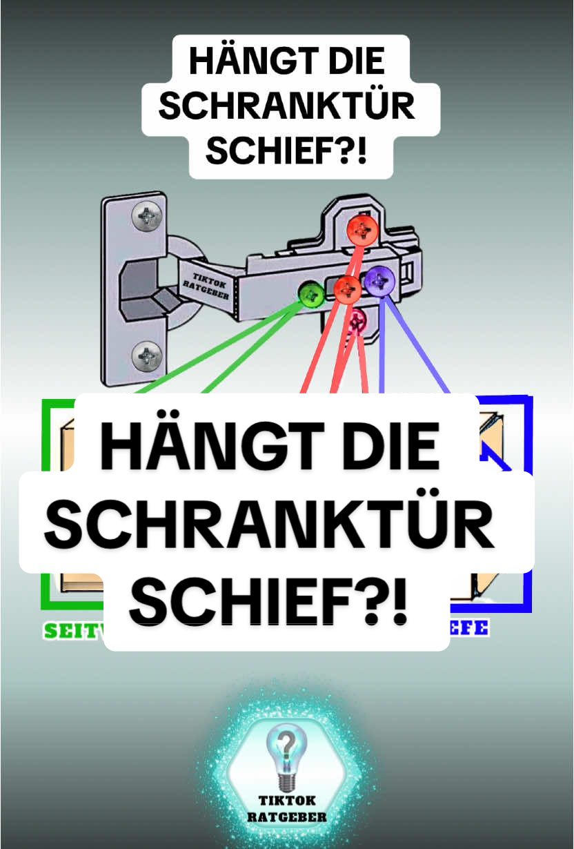 Hängt die Schranktür schief?! Dann versuchs mit dieser Anleitung für die Höhe, Tiefe und seitwärts… #DIY #howtotiktok #selbermachen 