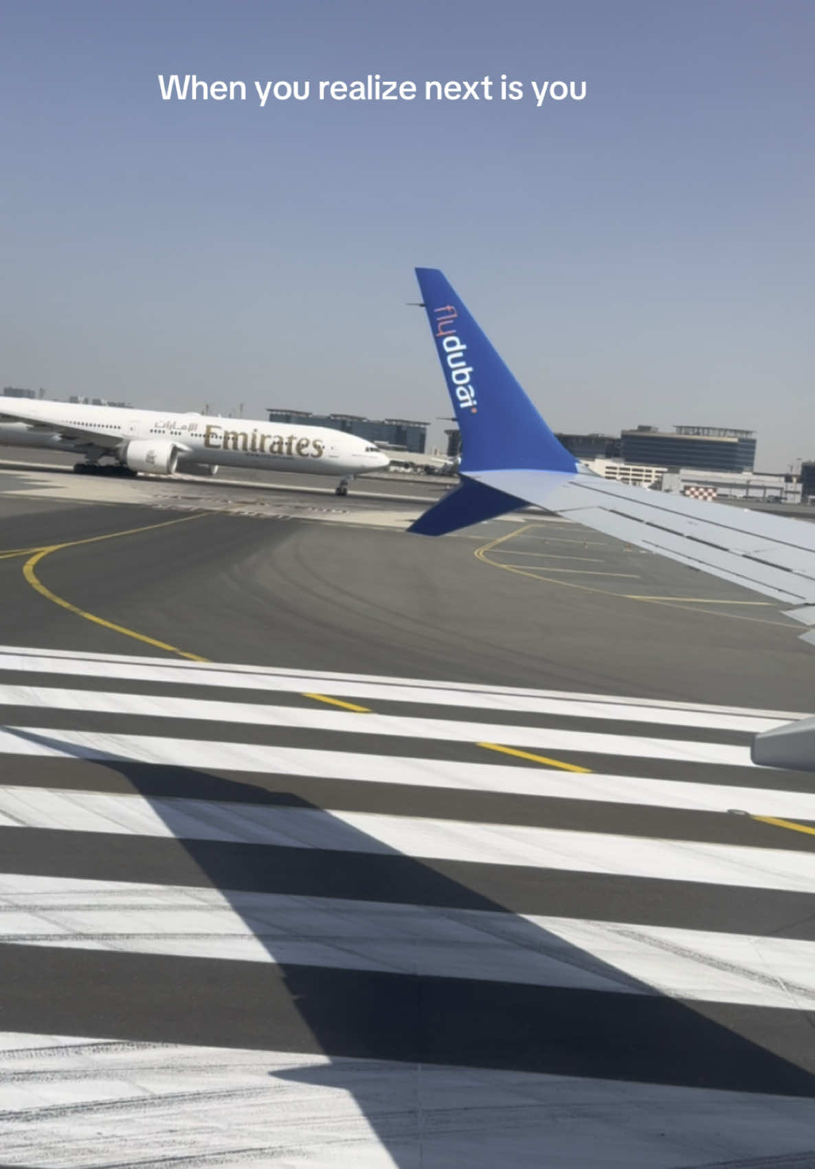 When you are next in queue for take off  #travel #traveling #dubai #airport #dxb #flydubai #b737 #b737max #aviation #traveltiktok 