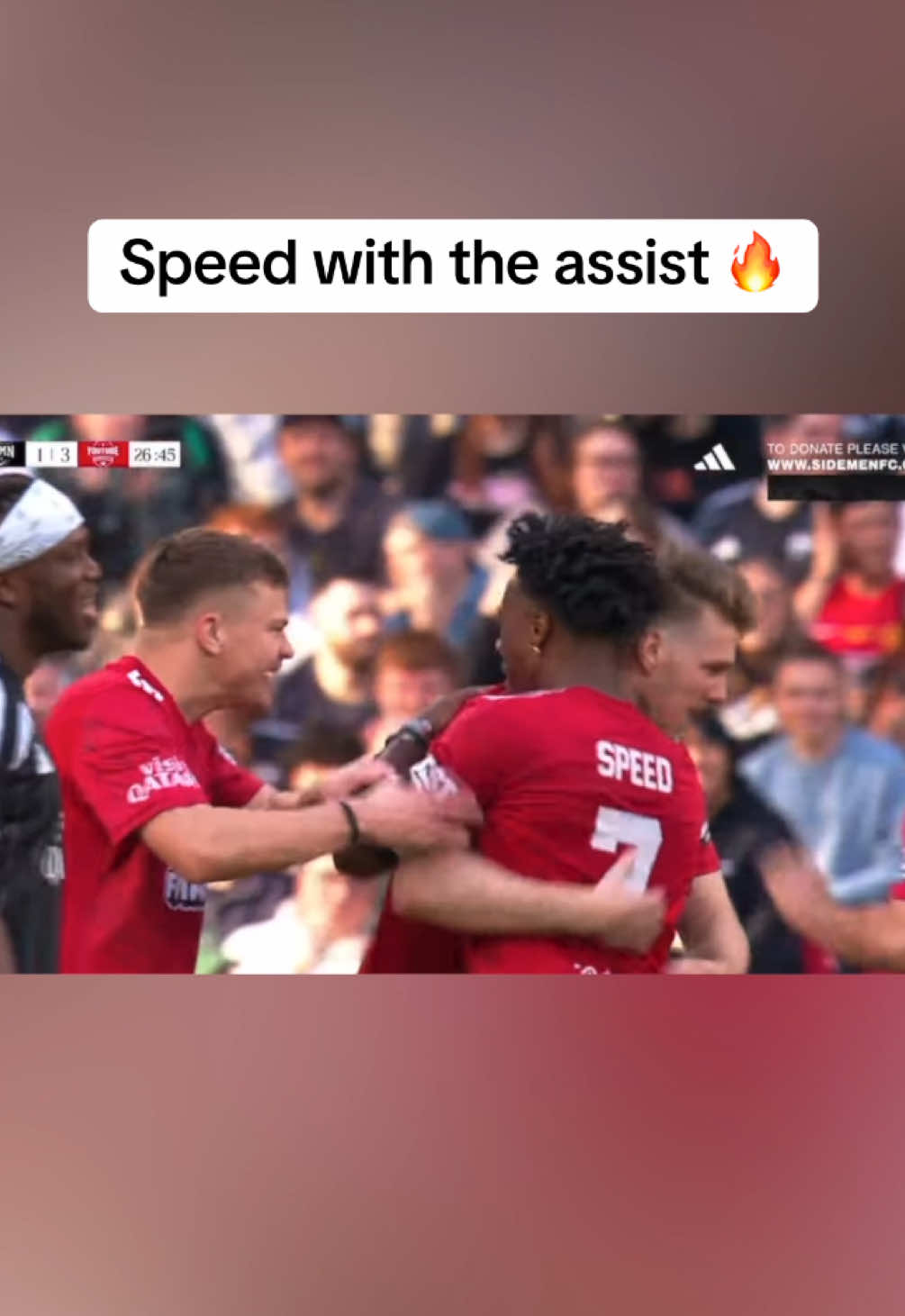 What an assist from #Speed 😮‍💨 (via @Sidemen) #ishowspeed #football #futbol #sidemen 