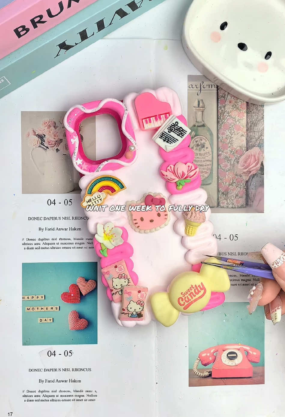 Asmr making Hello Kitty decoden phone case order #phonecasediy #charms #blindbox #cccreamcase #handmade #satisfying #craft #nailart #sanrio #sanriolover 