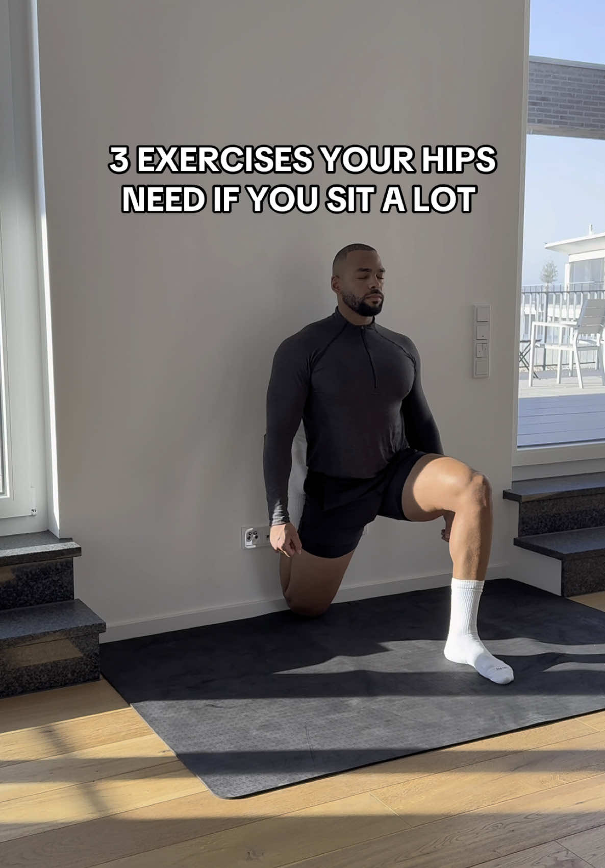 Full body mobility routine 🔗 in bio  Try these 3 exercises if your hips feel stiff and tight! #lowbackpain #hipmobility #mobility #movement #fyp 