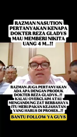 Razman pertanyakan Kenapa Dokter Reza Gladys memberi Nikita uang 4 m #rezagladys #nikitamirzani #beritatiktok 