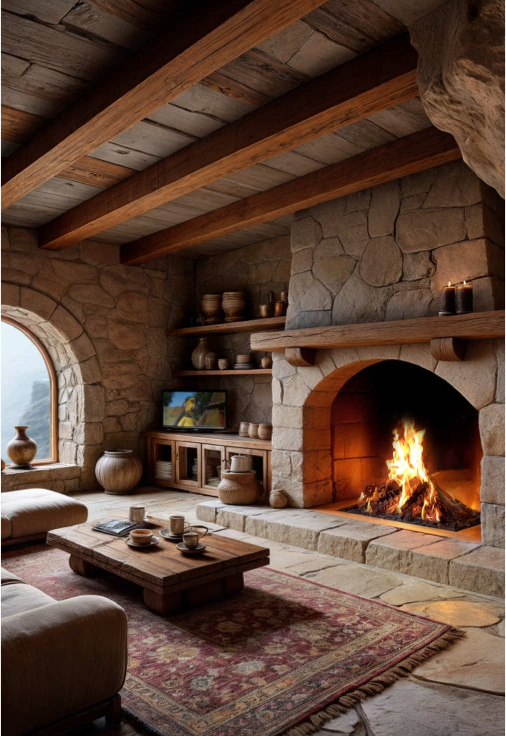 Relaxing fireplace and Blizzard in a Cozy Cabin ❄️ Healing and Sleep aid #relax #relaxing #relaxation #cozyvibes #ambience #cozy #peaceful #asmr #healing #sleepaid #sleep #winter #snowfall #cabin #snow #snowstorm #blizzard #naturesounds #cave #mountains 