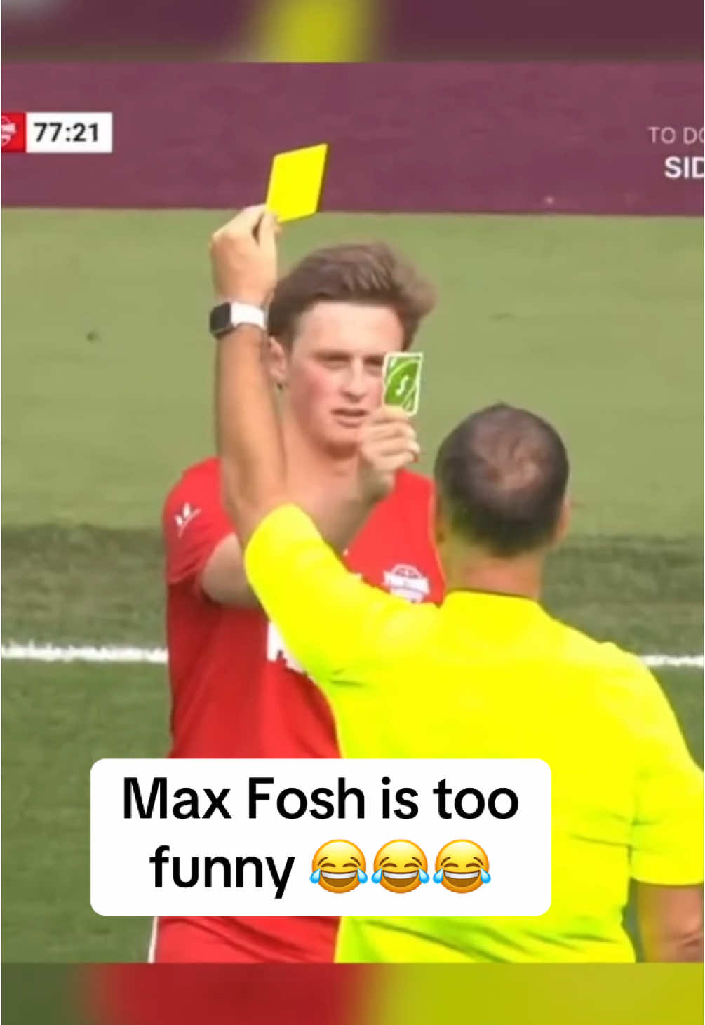 Another year, another iconic Max Fosh reaction to receiving a yellow card 😂 (via @Sidemen) #sidemen #football #futbol #Soccer 