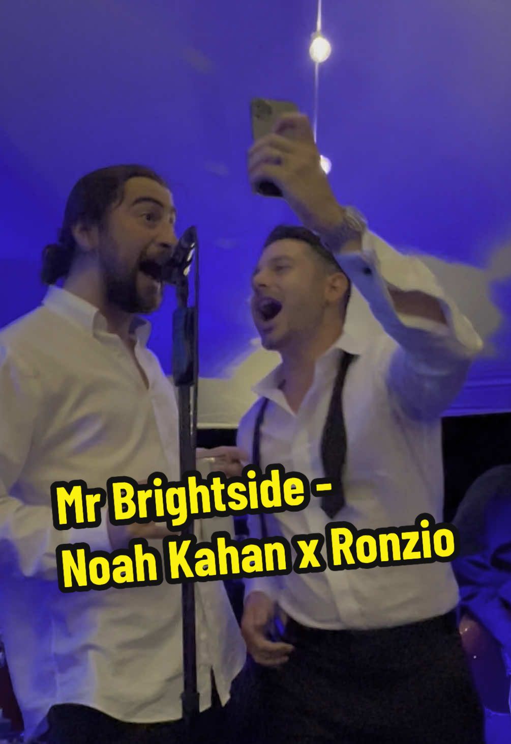 Hammered singing #MrBrightside with #NoahKahan at our friend’s wedding. Yeah, we needed the lyrics 😆 what a blast #fypシ゚viral #thekillers #weddingtok 