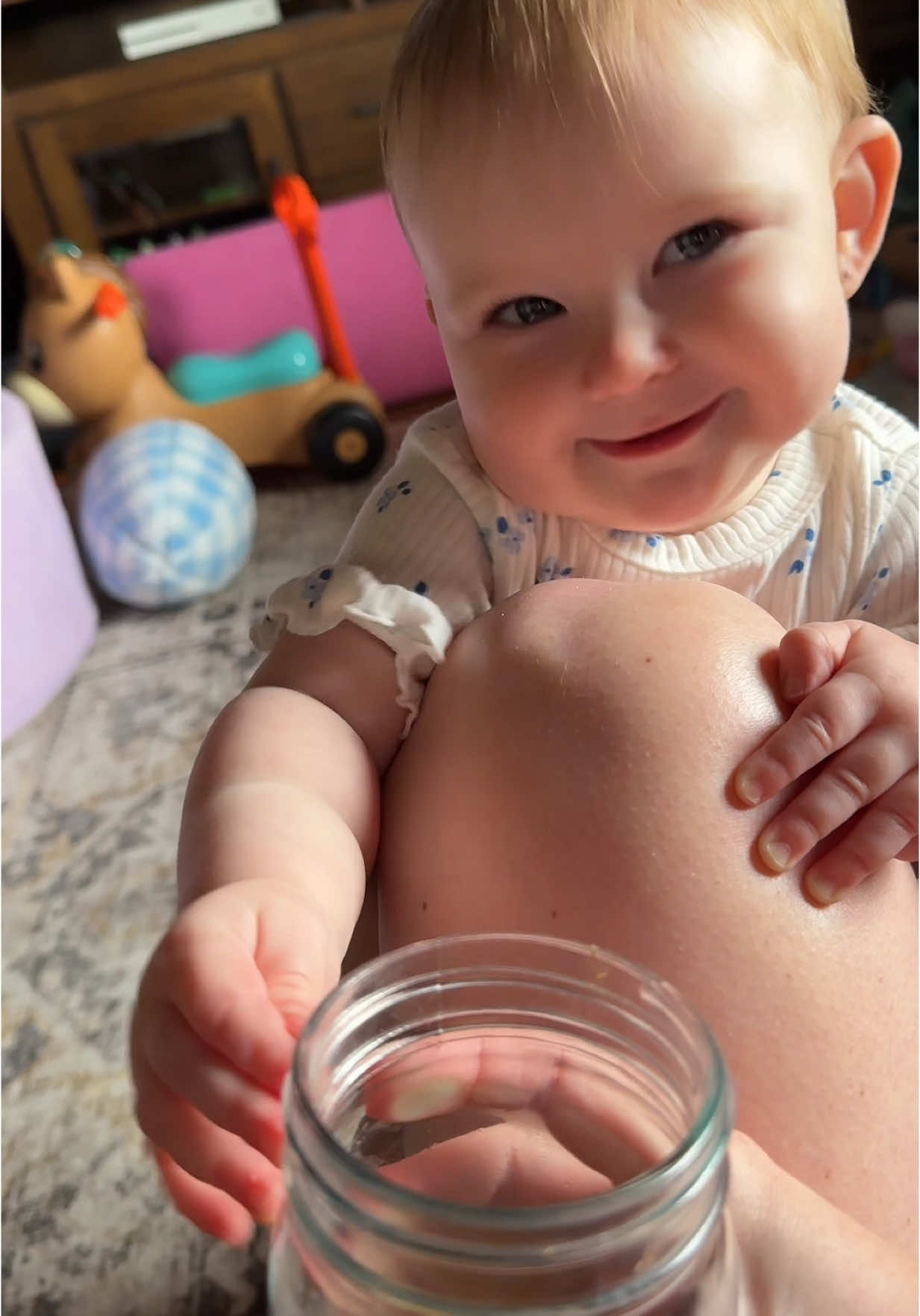 She’s breastfed so I guess she’ll technically get some in a little bit. 🤷🏼‍♀️   #babiesoftiktok #momtok #coffee #coldbrewcoffee #starbucks #breastfed #breastfeeding #breastfedbaby 