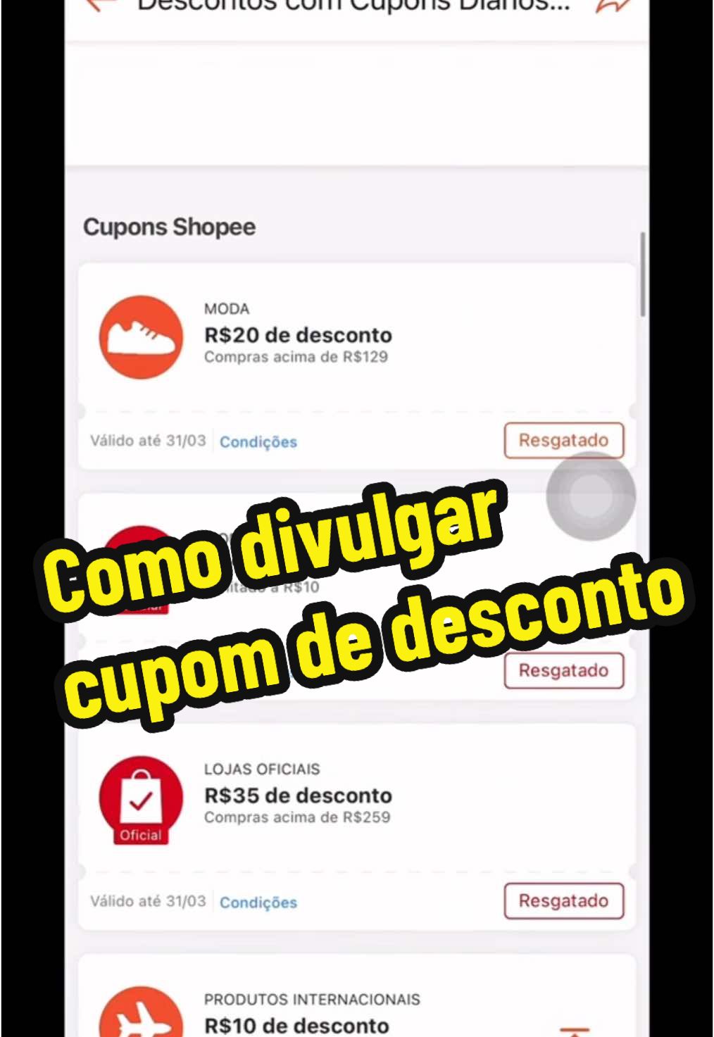 Como divulgar cupom de promoção da Shopee #afiliadosiniciantes #afiliadosshopee #rendaextra #cupomdedesconto 