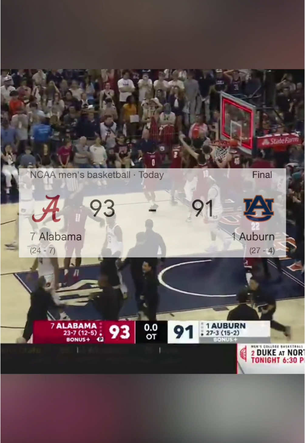 MARK SEARS SINKS THE GAME WINNER AS ALABAMA BEATS AUBURN AT THE BUZZER🤯 (via:@ESPN) #alabamabasketball #alabamacrimsontide #rolltide #collegebasketball #gamewinner #buzzerbeater 