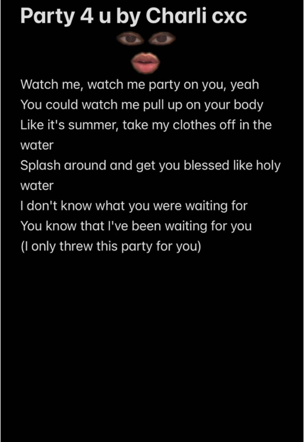 Party 4 u #lyrics #fyp #foryou #likeholywater #MakeAFace 