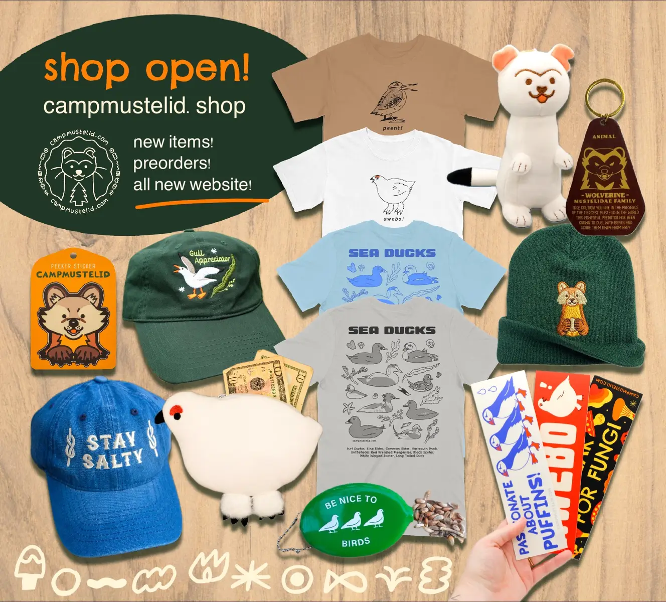 come get some goodies at campmustelid.shop #shopsmall #natureart