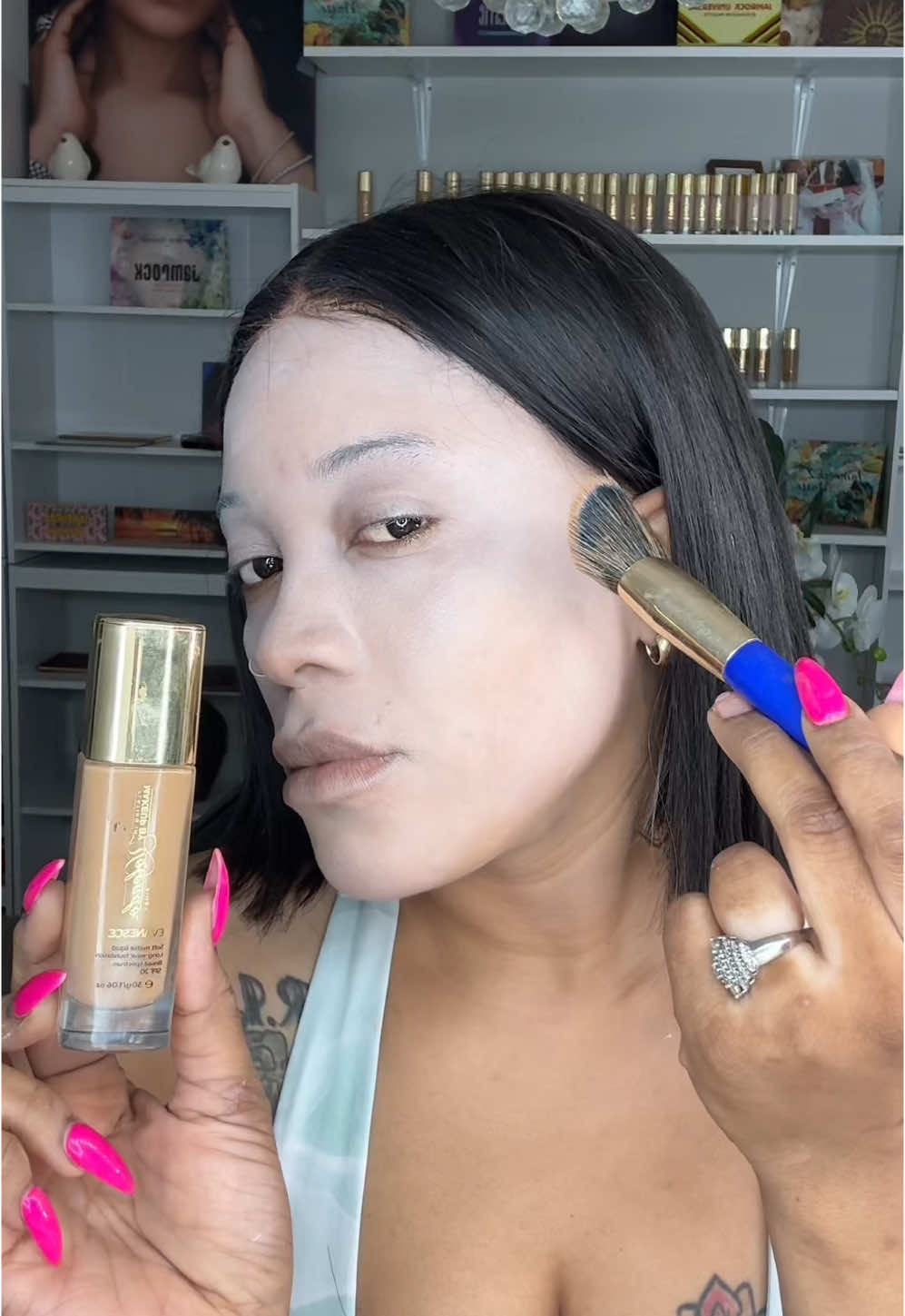 PRIMER Faded Pores Silk Primer Evanesce Soft Matte Liquid Foundation #makeuptutorial #fyp #fullcoveragefoundation #VIRAL #sephora #VIRAL #fullcoveragefoundation #mua 