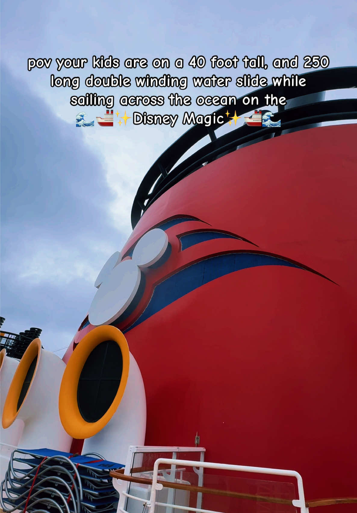 Is there anything better than watching your kiddos have zero fear while going down a slide on a beautiful Disney Cruise ship as it sails on the Gulf? 🤯🌊🚢✨ . . @Disney Parks #DisneyCruiseLine #HostedByDisney #DisneyCruise #DisneyFamily 