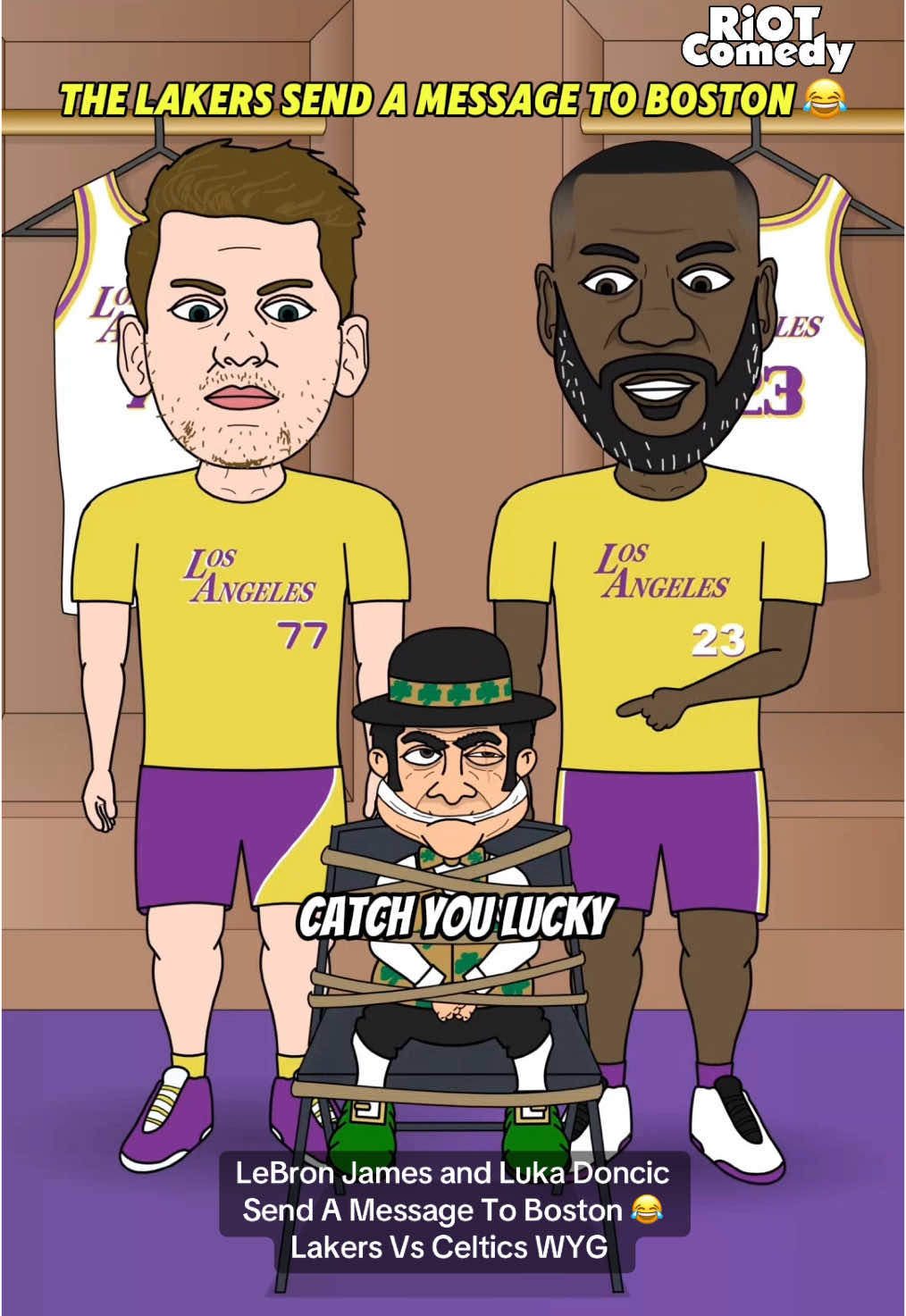 LeBron James and Luka Doncic Send A Message To Boston 😂 Lakers Vs Celtics WYG #NBA #nbanews #nbamemes #SportsNews #sportsmemes 