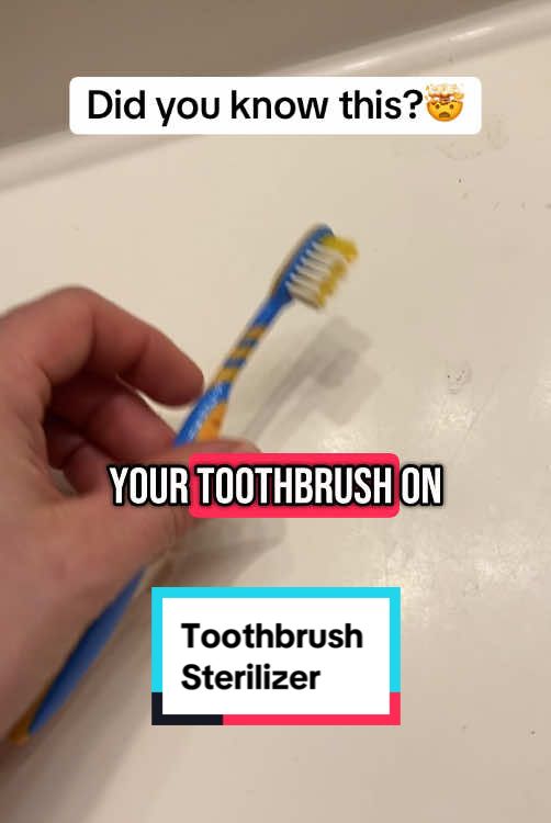 Stop leaving your toothbrush out to get doodoo particles and bacteria on it!!🤮 #toothbrushsterilizer #toothbrushsanitizer #uvlight #dentalhygiene 