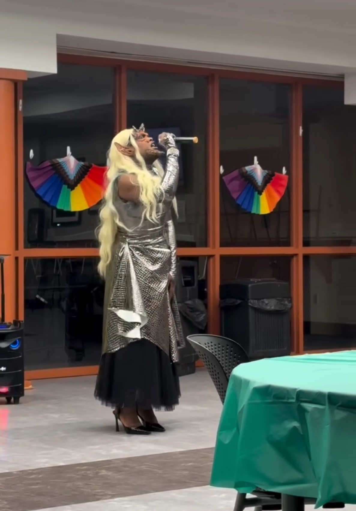 Yesterday night we sang at Suffolk Community College for Drag Prom! I heard a rumor that @Oasis is having a reunion. Opening with “Wonderfull” felt right ❤️‍🔥 Share it with the world so they can sing along 🥹More to come ❤️‍🔥 Gown by moi 🖤 #fyp #dragmonster #dragsinger #wonderwall 