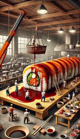 The tiny workers are making sushi#tinyfood #AI #aivideo #aiart 