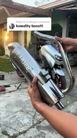Replying to @si natoypi jdee dual tip mga boss available na ulitt! #meowingpusa #dualtipexhaust #m3pipe #nmax #nmax155 