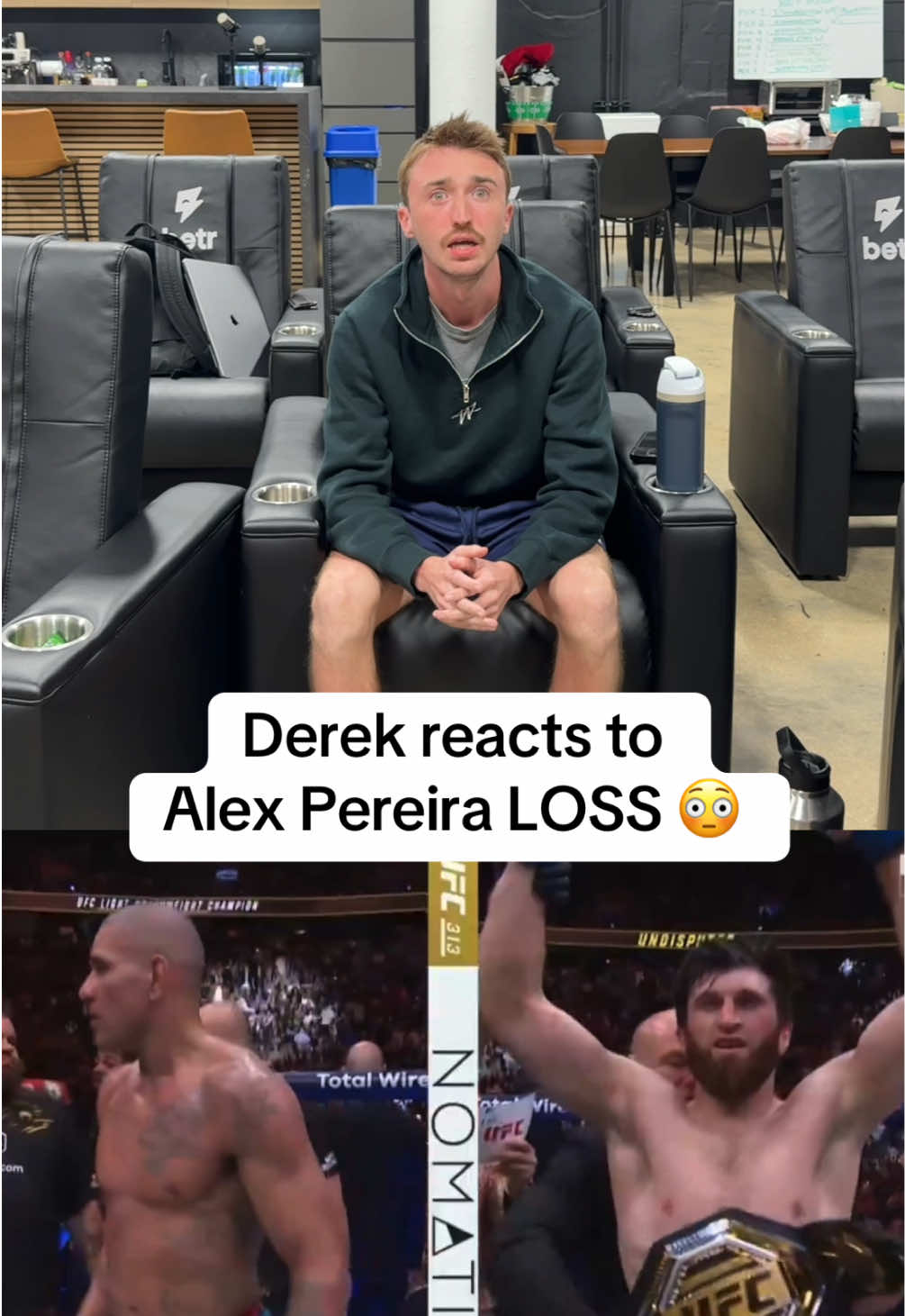 DOWN GOES ALEX PEREIRA 😨 @Betr Derek #ufc313 #alexpereira #magomedankalaev 