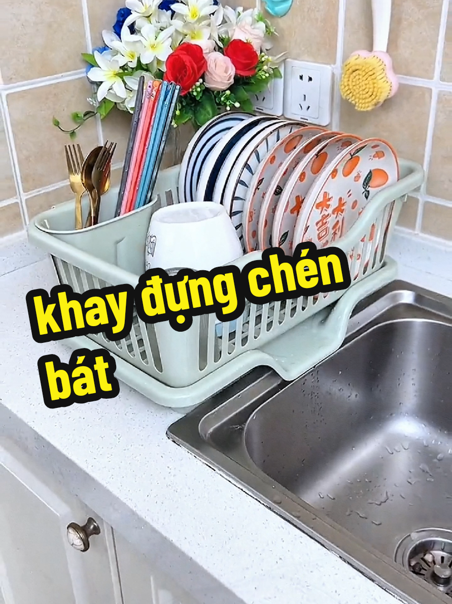 khay đựng chén bát để ráo nước #rodungchenbat #dogiadung #giadung #giadungnhabep #dogiadungthongminh 