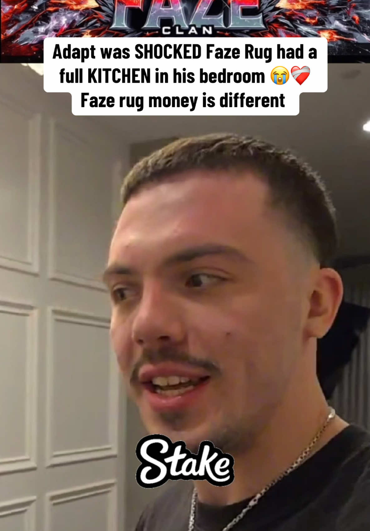 Adapt was SHOCKED Faze Rug had a full KITCHEN in his bedroom 😭❤️‍🩹 Faze rug money is different  #fyp #adapt #faze #fazerug 