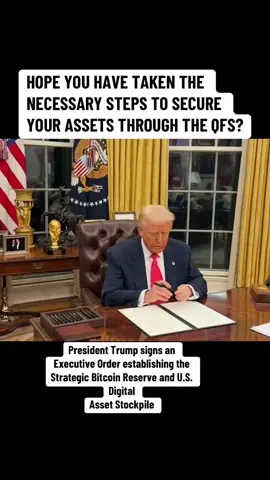 I hope you’ve secured your assets through the QFS vault, as President Trump has signed an Executive Order to establish the Strategic Bitcoin Reserve and the U.S. Digital Asset Stockpile. #News #Charlieward #Trending #MAGA #Bankcrash #QFS #Nesera #Gesera #xrp #xlm #ISO20022 