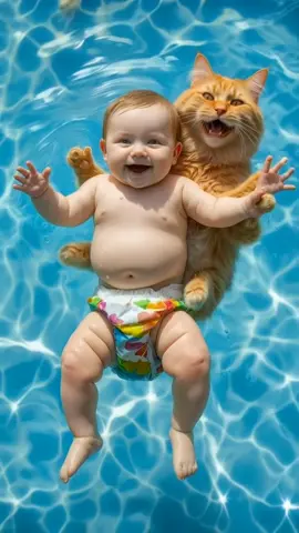Cute baby laughing with cat #cutebaby #cutecat #fart #orangecat #babylaugh #petlovers #pet #funnybaby #funnyvideo #funnymoments #catlaughing #fyp #ai 