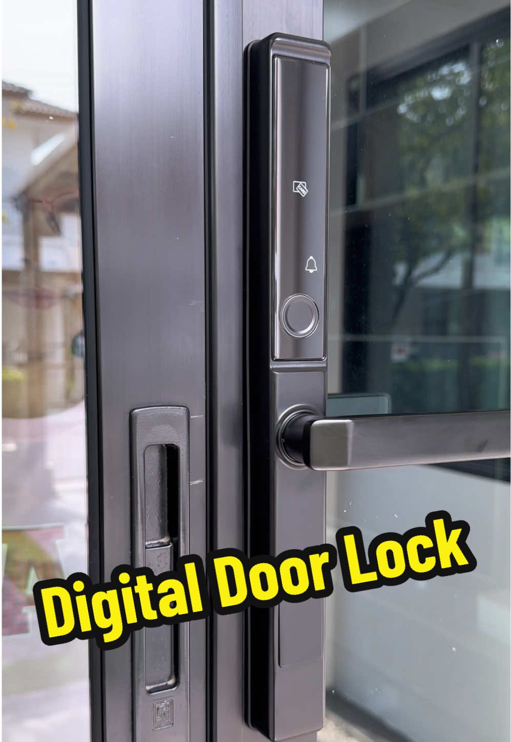 Digital Door Lock ล็อคประตูดิจิตอลแบบบานเลื่อน กันน้ำ สแกนนิ้ว คีย์การ์ด รหัสผ่าน แอพ #tiktokshop #digitaldoorlock #smartlock #smarthome #ของใช้ในบ้าน #ttsเลเวลอัป #supida248 