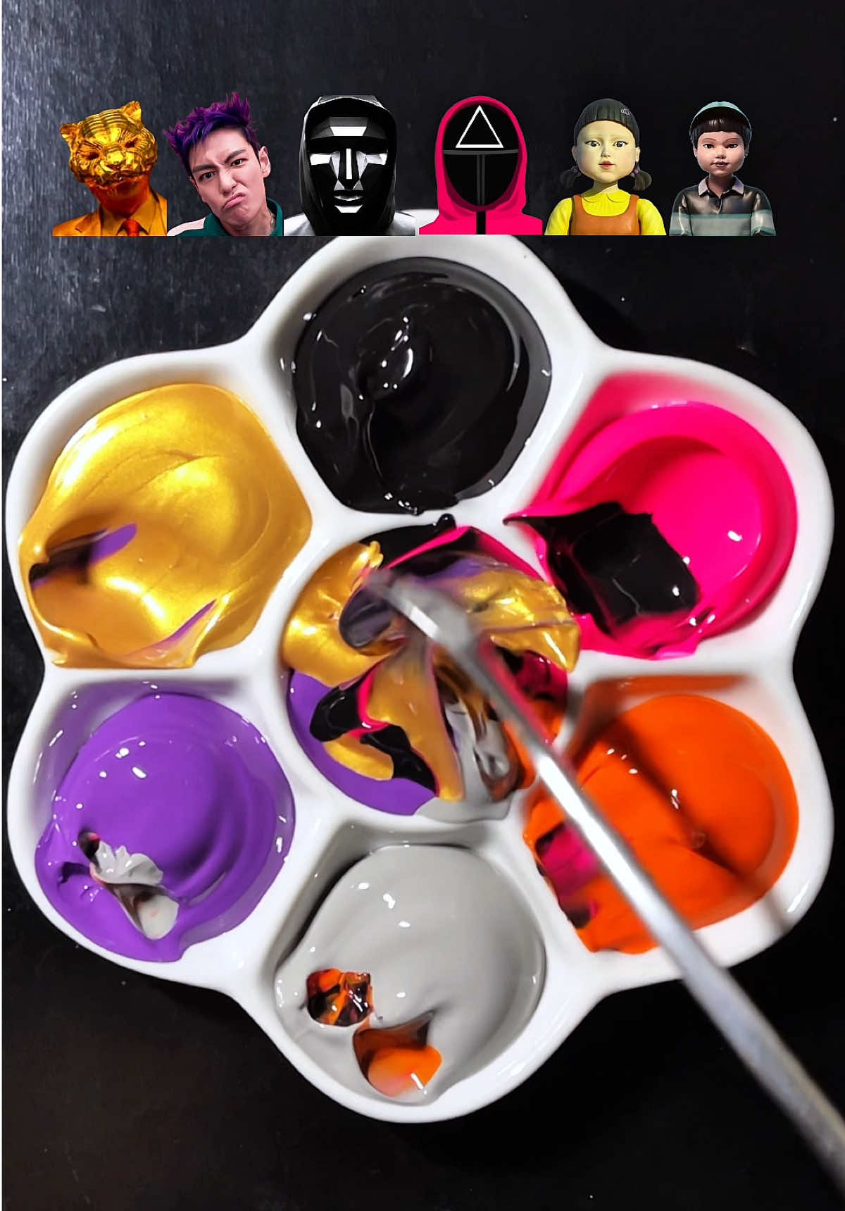 Guess the mixed colors of Squid Game 2 （Part 23） #squidgame2 #squidgame #colormixing #satisfying