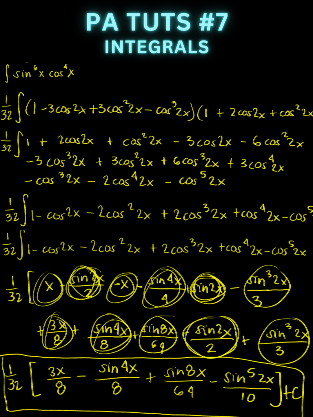 PA TUTS EP NO. 7 Integral problem bigay ni @jek_j3k  #PA-TUTS #engineeringstudent #stemstudent #grade12 #calculus #trigonometricidentities #trigidentities #integral #integralcalculus #derivatives #chainrule #powerrule #usubstitution #grade11 #boardexam